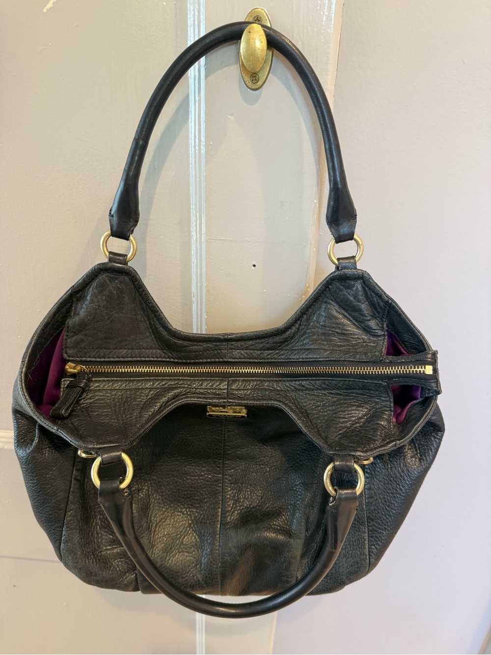 COACH MADISON ABIGAIL Black Pebbeled Leather Shoulder bag with Gold Hardware EUC - Picture 9 of 9